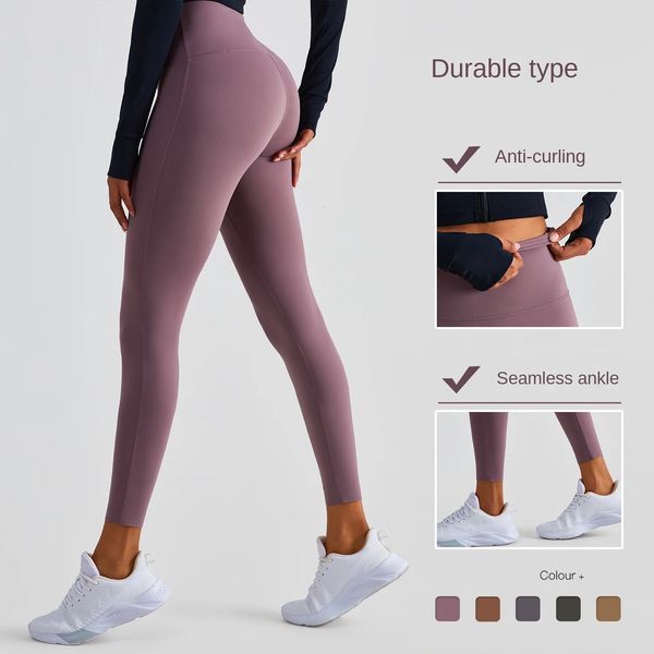 Pantalons de Yoga Lycra taille haute serré sport femmes sans cicatrice pied bouche pêche hanche Fitness Pilates collants 240102
