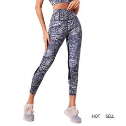 Yoga broek sport vrouw panty body shaping dames zomer mesh stiksels fitness bijgesneden broek