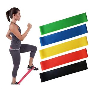 Yoga -weerstandsbanden 5 stks set fitness workout oefenband met verschillende kracht trek touw body vorming training latex pedaalbanden praktisch