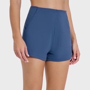 Shorts de yoga, élasticité haute élasticité respirante Pantan de trois quarts pour femmes, 2,0 nouveaux tissus côtelés à sensation de glace, shorts de sport pour femmes L-084