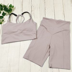 Conjunto de pantalones cortos de yoga para mujer, traje de fitness para 2 piezas, traje de gimnasio, sujetador deportivo, ropa de entrenamiento, ropa de LICRA 220330