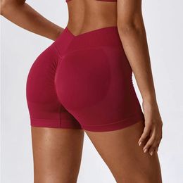 Shorts de Yoga pour femmes, tenue de gymnastique, froissé les fesses, Leggings taille haute, vêtements pour cyclisme, sport, 240322