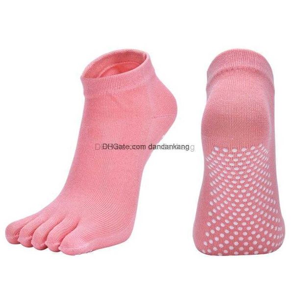 Calcetines de yoga Mujer Agarre antideslizante Fitness Sox Cinco dedos Deporte Gimnasio Entrenamiento Danza Pilates Antifricción Tobillo Calcetín Puntos de silicona Ciclismo al aire libre Correr Jogging medias