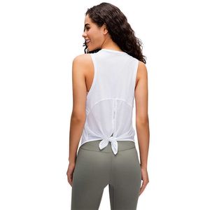 Yoga sport tops fitness correr de secado rápido lu tops malla transpirable suelta gimnasio blusa sin mangas chaleco camiseta para mujer