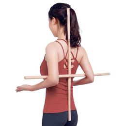 Yoga stick comfortabel body stretching tool voor krijgskunstenaars dansers open schouderachterweg corrigerende bult accessoires246t