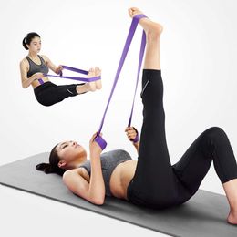 Yoga Stripes 18mx38cm Sangle de yoga Sangles d'exercice en coton durable La boucle DRing réglable donne de la flexibilité pour le yoga Stretching Pilates J230225