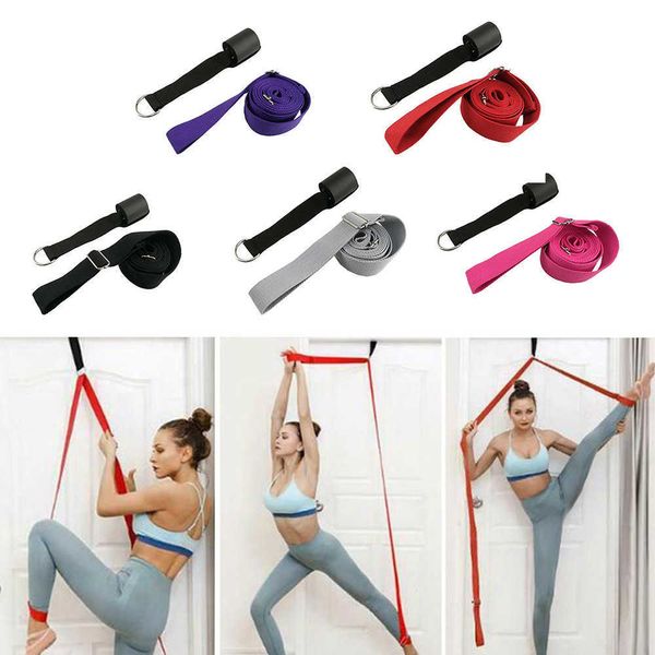 Yoga Stripes 3M Porte Flexibilité Étirement Yoga Sangle Extensible Jambe Civière Sangle DRing Ceinture Danse Gymnastique Résistance Fitness Gym Bandes J230225