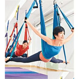 Yoga Stripes Hamac Swing Parachute Tissu Inversion Thérapie Anti-Haute Résistance Gym Suspendus Stripes7943355 Drop Livraison Sports Outd Dh8Uq