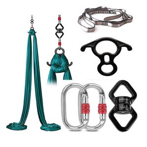 Yoga Stripes Hardware for Aerial dance set aerial silk swivel climbing Yoga Accessories Fly Aerial Silks and hammock swing Accessories set J230225