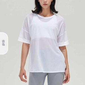 Yoga-pak korte mouw mesh sport t-shirt dames tops snel drogende kleding ademende losse fitness sport blouse