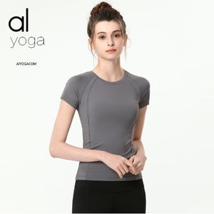 Costume de Yoga pour femmes, haut à manches courtes, col rond, amincissant et sexy, costume de fitness, t-shirt de sport, nouvelle coupe ajustée