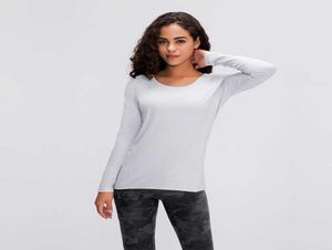 haut de yoga skinfriendly nu à manches longues séchage rapide respirant slim fit mince course sports d'intérieur fitness réservoir pour les femmes 7614594