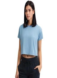 Yoga Tops Shirt Katoen Sport Casual T-shirt met korte mouwen Workout Indoor Sneldrogend Ademende tanktop voor dames5153164