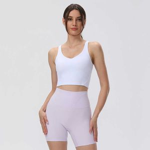 Yoga gilet côtes haute élastique col en v u-back sport soutien-gorge vêtements de sport femmes sous-vêtements décontracté entraînement rembourré débardeur