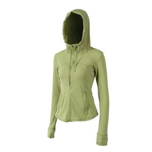 Ropa de yoga chaquetas sudaderas con capucha sudaderas con cremallera Nylon para mujer chaqueta rosa abrigos fitness sudaderas con capucha verdes ropa de manga larga yoga internacional moda diseñadores sudaderas con capucha