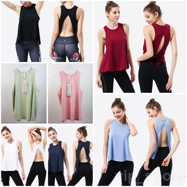 Yoga Femmes Couverture Fitness Lady Yogas Smock Workout Formation Gilet Débardeur Haut De Sport Sexy Beau Dos Dustcoat Sans Manches Couleur Unie