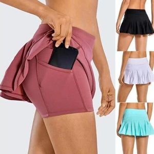 YOGA Jupes de tennis athlétiques à séchage rapide pour femmes, shorts de volley-ball, jupe plissée taille moyenne, jupes de sport, vêtements de sport pour femmes, course à pied avec fermeture éclair