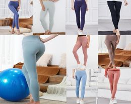 Yogaworld Femmes UNDEFINES YOGA TIGNE PANTAGE LEGGINGS HEURS TAISE SPORTS Gym de sport Elastic Fitness Lady Outdoor Sport Pant pour femme Couleurs solides 6272101