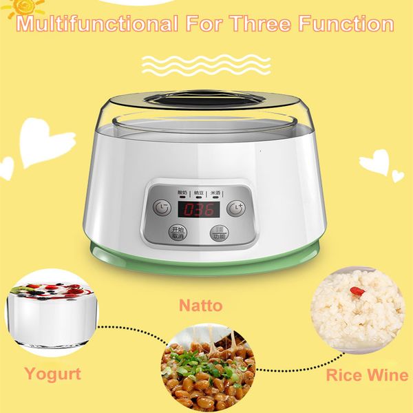 Yogurt Makers 220V Mini Electric Maker Automatic Leben Fermentatore enzimatico Yogurt Contenitore in ceramica Tazze Natto Rice Wine Ferment Machine 230222