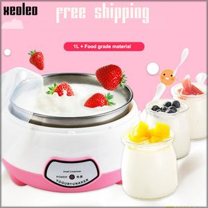 Yoghurt makers xeoleo maker mini automatische machine huishouden diy gereedschap keukenapparatuur roestvrijstalen tank roze 220V 230222