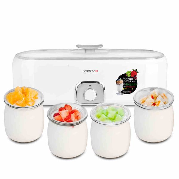 Yogurt Makers ZK30 Máquina automática eléctrica con 4 frascos Taza de vidrio Fabricante casero Herramienta de bricolaje Cocina 220V 230222