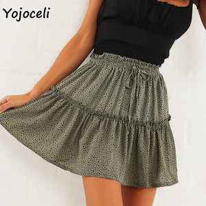 Yojoceli chique vrouwen zomer luipaard mini rok streetwear 210609