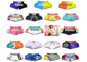 YOKKAO Muay Thai Shorts Pantalon de combat Pantalon de combat d'entraînement Pantalon de plage de sport Motif bleu respirant à séchage rapide 2206019856376