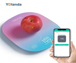 Yolanda 5 kg Smart Kitchen Scale App Bluetooth Bluetooth Balance de peso de alimentos Digital Análisis de nutrición de la herramienta de urgencia 2202087755608