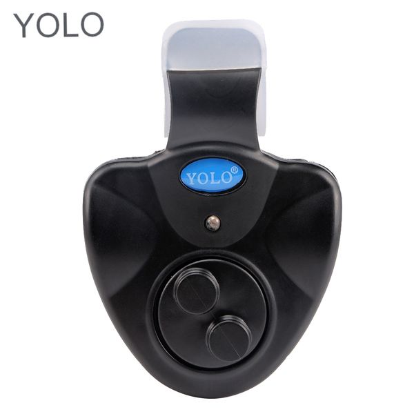 YOLO alarme de morsure de pêche électronique lumière LED alerte sonore sans fil Buzzer avec alarme forte et lampe de poche LED lumineuse