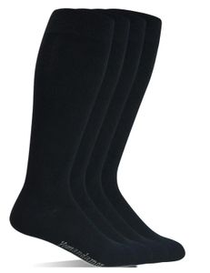 Yomandamor Calcetines de vestir por encima de la pantorrilla de bambú para hombre, botas, 4 pares de trajes de talla L para todas las estaciones 240129