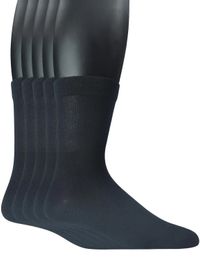 Yomandamor hommes 5 paires de chaussettes en bambou pour diabétiques/habillées avec bout sans couture et haut non contraignant 240321