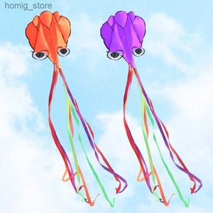 Yongjian vlieger 3D octopus vlieger met lange kleurrijke staart voor volwassenen met lange staart lang perfect voor strand of park door Yongjian vlieger Y240416
