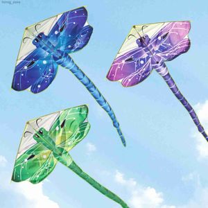 Yongjian Kite Dragonfly Kite For Kids and Adults Easy To Fly Cartoon Animal Kite for Beach Trip Outdoor Games and Activities Y240416