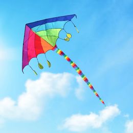 Yongjian Rainbow Umbrella Kite Kite Easy To Fly Delta Kites pour adultes ou enfants Cadeau d'anniversaire de jouet extérieur avec 100m Kite Line 240430