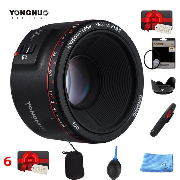 YONGNUO YN50mm 8 objectif II EF 50mm pour objectifs à mise au point automatique à grande ouverture pour 700D 750D 800D 5D Mark IV 231226