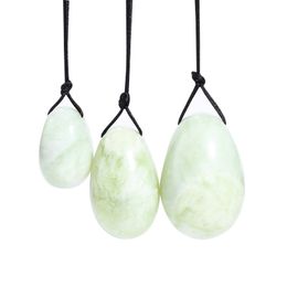 Yoni Egg Natural Xiuyan Stone Drill Eggs Set Mineral Quartz Guérison Massage Ball Jade Kegel Exercice Pelvic Planchers Planchers Muscle