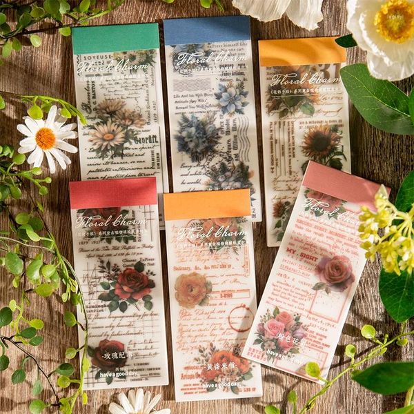 Yoofun 30 pièces/lot fleur manuscrits matériel papier livre carte faisant Journal Scrapbooking bricolage parchemin papeterie