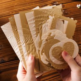 Yoofun 40pcs / lot fleur en relief Papier de matériel de mer vintage Cartes-cadeaux collage craft papier diy album Scrapbooking