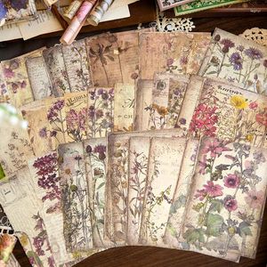 Yoofun 60 pièces/lot papier de matériel Vintage papillon fenêtre Baroque pour Scrapbooking Journal bricolage fond papiers de fleurs rétro