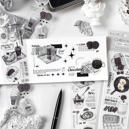 Yoofun Black and White Vintage autocollants Little Things Daily Life Pet Sticker pour Planner à faire des vérifications Journal Scrapbooking