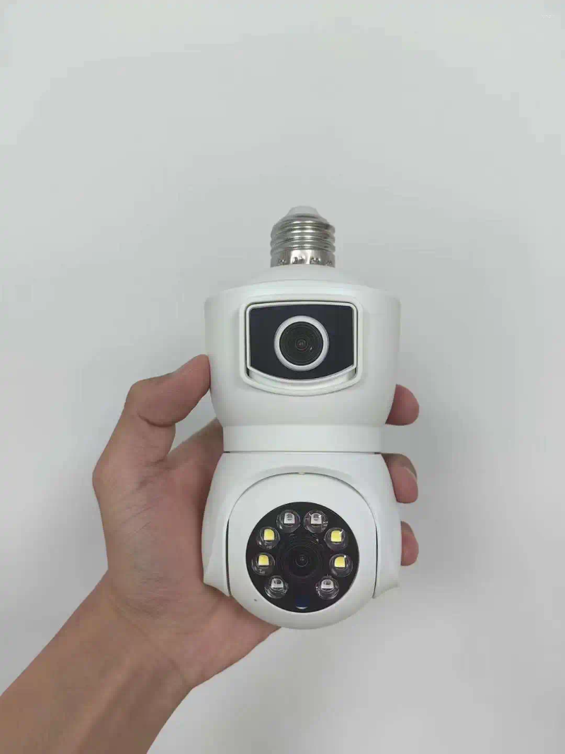 Yoosee/v380 /iCsee APP lente dual E27 lámpara toma para cabezal PTZ cámara domo IP a todo Color seguridad del hogar CCTV Monitor de bebé