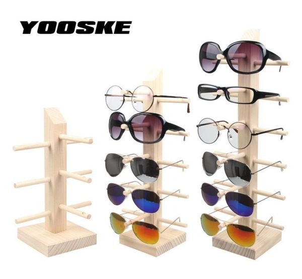 YOOSKE Organizador de estante de exhibición de madera para gafas de sol Soporte de mostrador Soporte de exhibición de gafas Bambú 6 5 4 3 pares Espectáculo de gafas T2005058253812