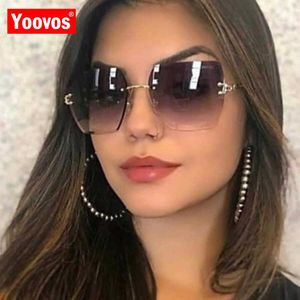 Yoovos 2023 Femmes Lunettes De Soleil Lunettes De Soleil Sans Cadre Pour Femmes Lunettes De Luxe Marque Designer Lunettes De Soleil Femmes Métal Gafas De Mujer230328