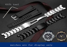 Bracelet en argent noir Yopo Bracelet en argent noir pour G Shock GSTW300400GB100W120L Silicoen Watch Chain H09157608999
