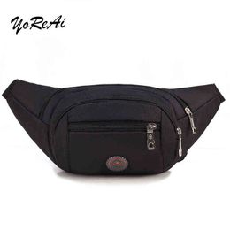 Yorai nylon waterdicht zwart leger groene taille pakking mannen vrouwen fanny pack bum tassen hip geld riem reizen voor mobiele telefoon tas j220705