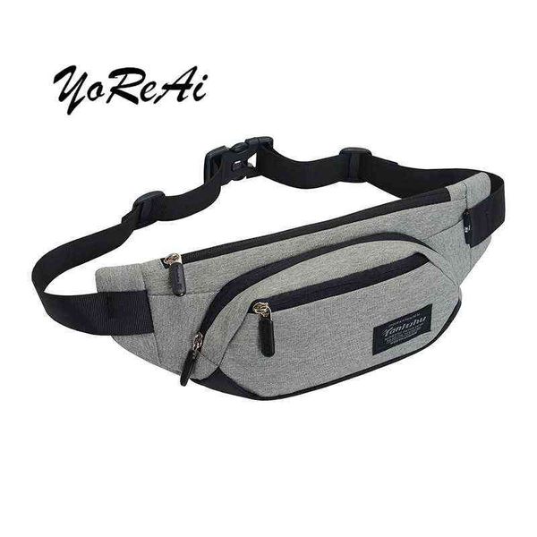 Yorai Voyage Nylon Fanny Pack Taille Sacs Zipper Sport En Plein Air Cross Body Bag Bum Pouch Hommes Femmes Argent Téléphone Poitrine paquet J220705