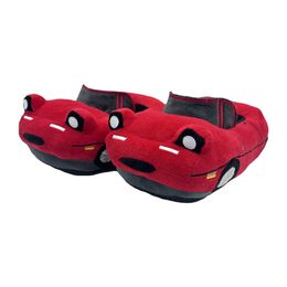 YORTOOB Miata Slipper Soft Red Car Plush Pantuflas Regalo para niños o amigos