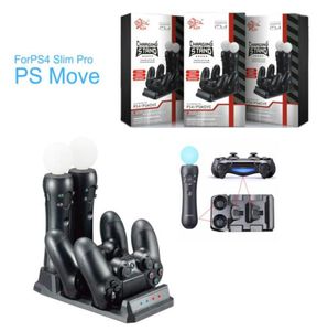 Yoteen 4 en 1 PS4 Slim Pro para Sony PlayStation 4 PS VR PS Move Motion Controladores Cargador Cargador Estación de almacenamiento Dock Storage 6047956