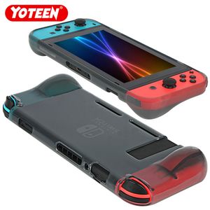 Yoteen Étui en TPU pour Nintendo Switch, couverture complète, étui de voyage, protection en TPU souple, poignées rembourrées confortables intégrées, transparentes