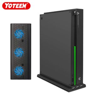 Support vertical Yoteen avec ventilateur de refroidissement pour Xbox One X avec 3 ports USB 2.0 et station d'accueil pour barre lumineuse